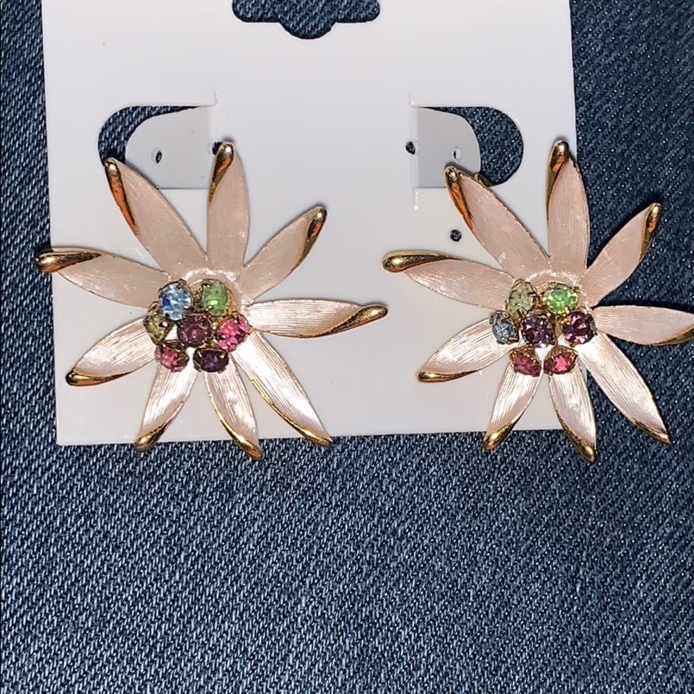 Vintage Park Lane Rhinestone Pastel Clip Earrings